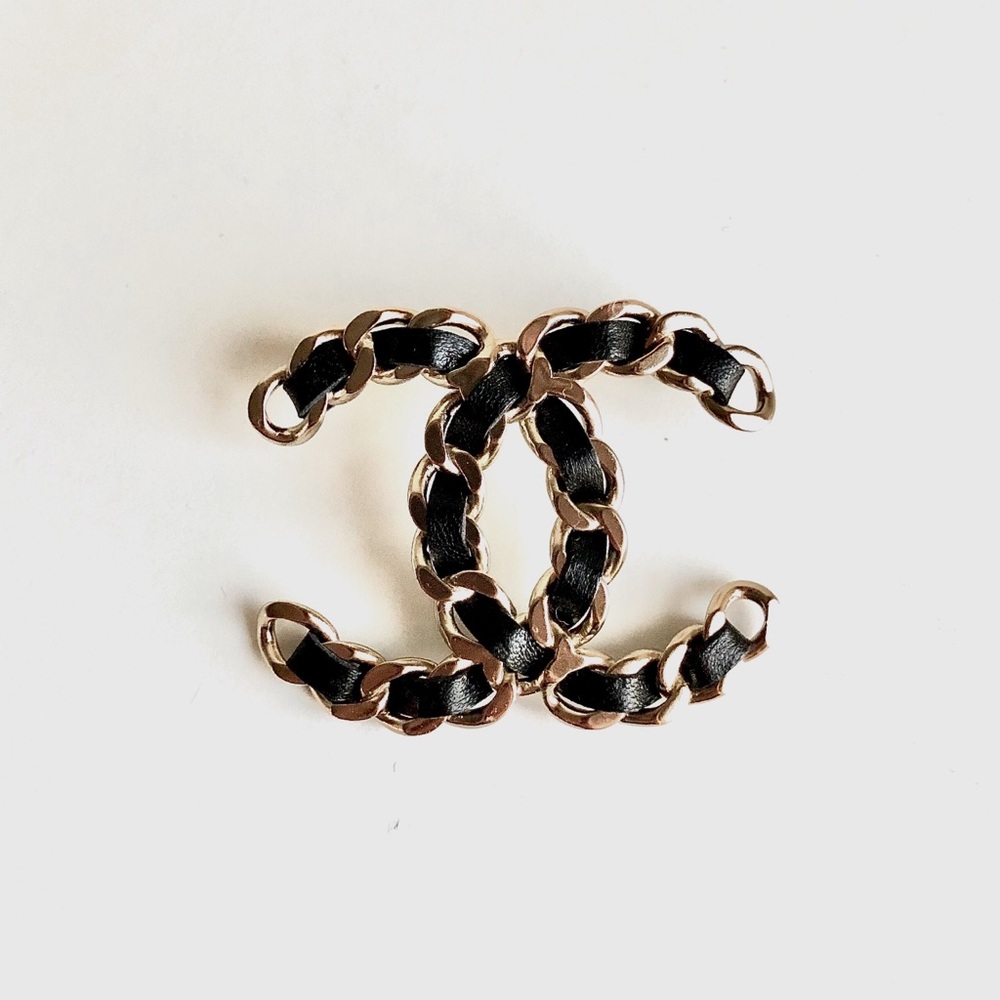 CHANEL Lambskin Chain CC Brooch